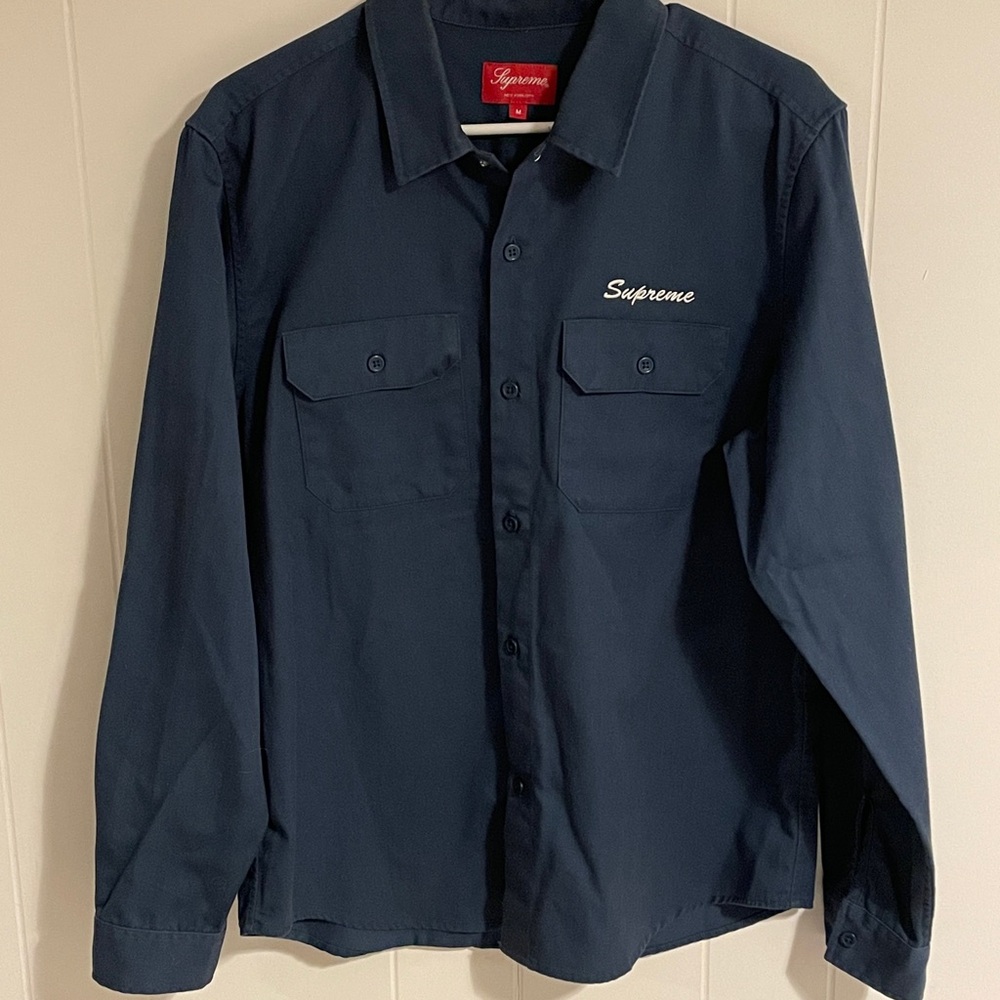 Supreme Mike Kelley Ahh…Youth! Navy Blue Work Shirt FW18